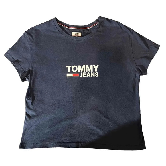 Tommy Hilfiger Navy Blue Graphic Logo T-Shirt Men's Size‎ Medium - Picture 1 of 3